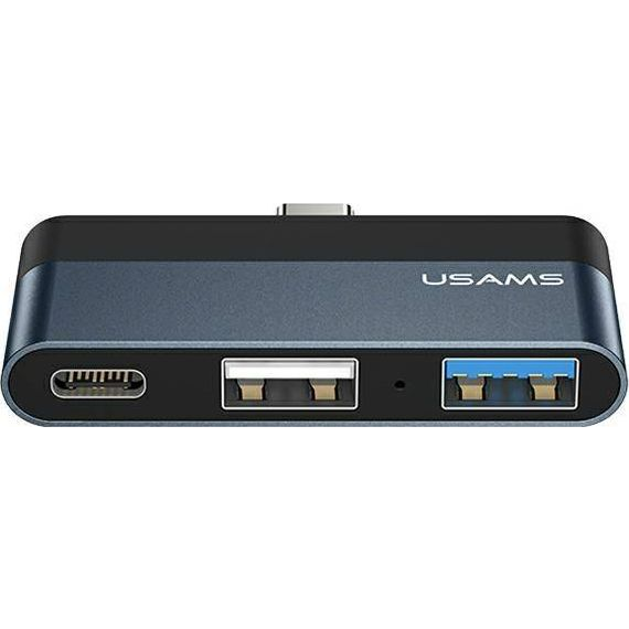 Adapter USB Usams US-SJ490 USB-C - USB + USB-C Szary (6958444945613) (6958444945613)-0