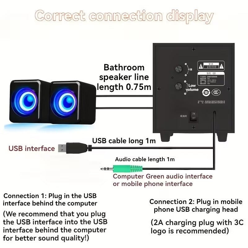 NNETM Wooden Computer Speaker with Bass-2