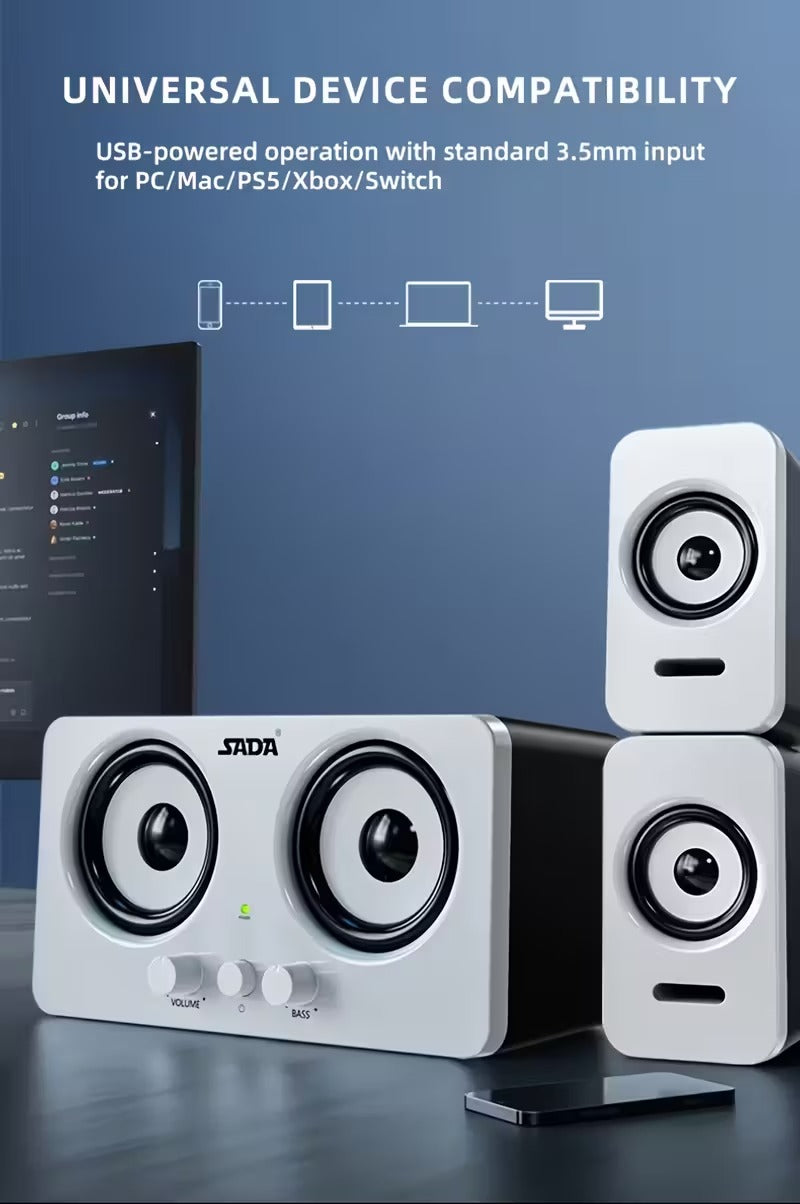 NNETM Desktop Stereo Surround Computer Speaker-3